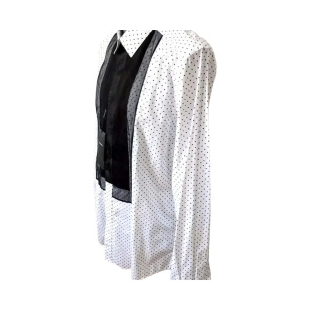 New Dolce & Gabbana Dress Shirt White Black Polka Dot G5DA2TFS5UP1